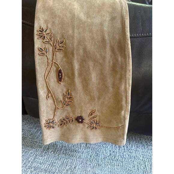 Margaret Godfrey vintage lined suede beaded floral pants women’s 12 - Picture 4 of 11
